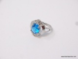 .925 STERLING LADIES 2CT LONDON BLUE TOPAZ RING, SIZE 7.25