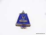 .925 STERLING ANTIQUE LAPIS LAZULI PENDANT--- RARE PIECE!