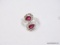 .925 STERLING SILVER AMAZING HANDMADE HAMMERED AND FACETED RUBELLITE SIZE 7 RING, RETAILS FOR $69.00
