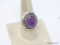 .925 STERLING SILVER LARGE DETAILED AMETHYST CABOCHON RING, SIZE 8.75, RETAIL $69