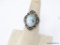 .925 STERLING SILVER GORGEOUS DETAILED LARIMAR RING, WIDE BAND, SIZE 6. RETAIL PRICE IS $79.00