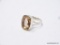 .925 STERLING SILVER FACETED MORGANITE QUARTZ RING, SIZE 9, RETAILS FOR $69
