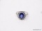 .925 STERLING SILVER AAA TOP QUALITY 4.50CT KASHMIR FACETED OVAL CUT BLUE SAPPHIRE MAIN STONE, WITH
