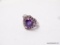 .925 STERLING SILVER AAA TOP QUALITY 4.20 CT HEART-SHAPED FACETED BLUE/PURPLE SAPPHIRES SURROUNDED