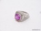 .925 STERLING SILVER GORGEOUS TOP AAA QUALITY 5.50CT UNTREATED CUSHION FACETED CUT, PLATINUM PINK