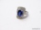 .925 STERLING SILVER UNBELIEVABLE AAA TOP QUALITY 6.80CT FACETED OVAL KASHMIR BLUE SAPPHIRE COCKTAIL