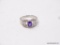 .925 STERLING SILVER PRETTY AAA TOP QUALITY 1.40CT OVAL BLUE/PURPLE SAPPHIRE WITH 12 PCS OF FINE