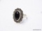 .925 STERLING SILVER AMAZING DETAILED BLACK ONYX CABOCHON, SIZE 5.75, RETAIL: $59.00