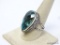 .925 STERLING SILVER BEAUTIFUL LARGE DESIGNER FACETED AQUAMARINE PEAR SHAPE DETAILED RING, SIZE 9.5,