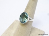 .925 STERLING SILVER PRETTY FACETED LIGHT BLUE TOPAZ SIZE 7 RING, RETAILS FOR $49.00