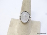 .925 STERLING SILVER AMAZING DETAILED RAINBOW FIRE MOONSTONE RING, SIZE 8, RETAILS FOR $59.00