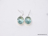 .925 STERLING SILVER 1 1/8 FACETED APATITE EARRINGS, RETAILS FOR $49.00