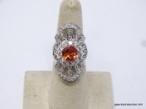 .925 STERLING SILVER AAA TOP QUALITY 3.50CT AMAZING DESIGN FACETED TOP GOLDEN ORANGE, RARE