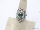 .925 STERLING SILVER AAA TOP QUALITY AMAZING DESIGN, UNHEATED 3.10CT AQUA BLUE AQUAMARINE FACETED