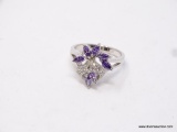 .925 STERLING SILVER AAA TOP QUALITY UNIQUE DESIGN, 1.50CT UNTREATED BRAZILIAN FACETED AMETHYST
