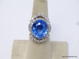 .925 STERLING SILVER AAA TOP QUALITY DAZZLING 13.35CT FACETED OVAL CUT, BEAUTIFUL SWISS BLUE TOPAZ