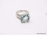 .925 STERLING SILVER AAA TOP QUALITY GORGEOUS 10.03CT FACETED ANTIQUE CUT, BRAZILIAN SANTAMARIA,