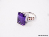 .925 STERLING SILVER LUXURIOUS AAA TOP QUALITY 15.10 CT FACETED EMERALD CUT UNHEATED BRAZILIAN