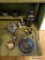 (FOY) SILVER-PLATE LOT: ENGRAVED BOWL, ONEIDA PLATE, BABY CUP WITH DUCK IMPRINT, DRINK SHAKER, AND
