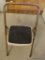 (DR) VINTAGE METAL COSCO STEPPING STOOL WITH HANDLE, TAN/BLACK STEP