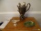 (DR) LOT CONSISTING OF A SILVER PLATE GRAVY BOAT, A DIVIDED NUT DISH, A DOUBLE HANDLED COFFEE