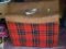 (SR) PLAID AND LEATHER DOUBLE FOLD UP SUITCASE