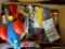 (SR) BOX LOT: PULL ALONG AIRPLANE, SAND BOX TOYS, STUFFED RABBIT TOY, BUBBLE CONTAINER WITH BUBBLE