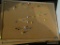 (GAR) SHELF LOT: 2 CORK BOARDS WITH PINS, AUDIO TECHNA TURNTABLE IN THE ORIGINAL BOX, WOOFERS FOR A