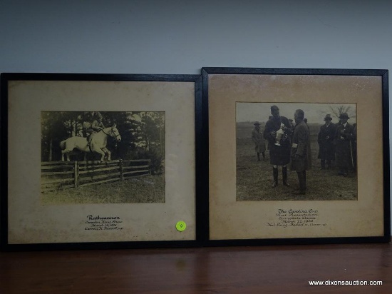 (GR) PAIR OF VINTAGE HORSE SHOW PHOTOGRAPHS (1 FROM 1930 AND 1 FROM 1931): THE CAROLINA CUP FIRST