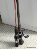 (GR) LOT OF 2 FISHING POLES (1 IS A ZEBCO PROGUIDE AND 1 IS A SHAKESPEARE BAIT CASTER WITH RYOBI