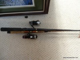 (GR) LOT OF 2 FISHING POLES: DAIWA DIE-ROD WITH A SPIN CAST REEL AND A SHIMANO BULLWHIP FIGHTING ROD