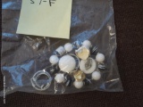 (KIT) BAG LOT OF WHITE AND BLACK EARRINGS AND NECKLACES