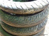 (OUT) LOT OF 3 MOTORCYCLE TIRES (1 IS A DUNLOP, 2 ARE HARLEY DAVIDSON)