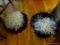(DR) PAIR OF PROFESSIONAL-GRADE CHEERLEADER POM-POMS; MADE BY DEHON, INC. NAVY BLUE/WHITE, VERY