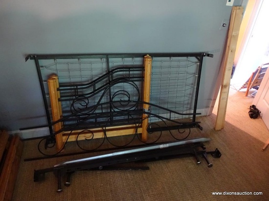 (BR1) KELLER DAYBED; MADE FROM OAK AND WROUGHT IRON, THIS PIECE INCLUDES MATTRESS. GORGEOUS