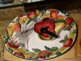 (B) FRUIT THEMED SERVING PLATTER AND A FRUIT THEMED CANDY DISH? INCLUDES SALAD SERVING UTENSILS AND