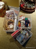 (UP) CRAFTER'S LOT; STENCILS, LOOMS, BEADING, PIPE CLEANERS, SMALL PHOTO FRAMES, BEDAZZLER, GLUE