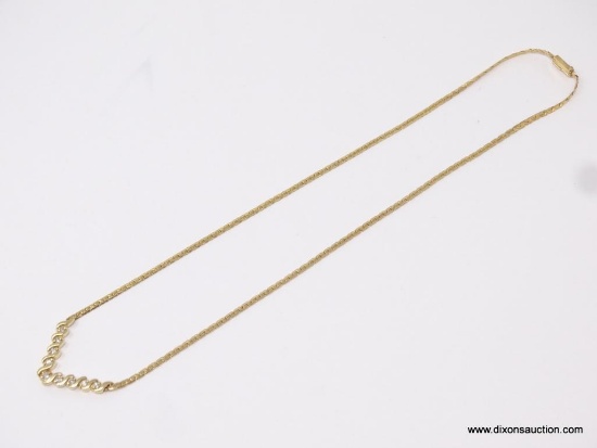 14 KT YELLOW GOLD LADIES 1/2 CT DIAMOND NECKLACE 18 IN LONG 8.9 GRAMS