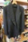 (R1) VINTAGE ANDRE VILLARD PARIS MENS' SUIT; CHARCOAL GREY/ ALMOST BLACK IN COLOR. PEAK LAPEL,