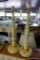 (R1) PAIR OF PAINTED WHITE LAMPS (1 NEEDS SOME TLC): 20.5