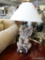 (R2) PAIR OF ELEPHANT LAMPS; EACH BASE HAS AN ADORABLE DETAILED ELEPHANT SITTING ON HIS HAUNCHES,