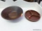 (R2) WOODEN SERVING BOWLS; LARGER OF 2 IS WALNUT AND IS MARKED ON BACK, HAND NUMBERED AND MEASURES