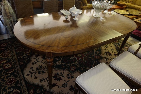 (R1) OVAL DINING TABLE; MADE BY AMERICAN FURNITURE COMPANY OF MARTINSVILLE, THIS REGIONAL FAVORITE