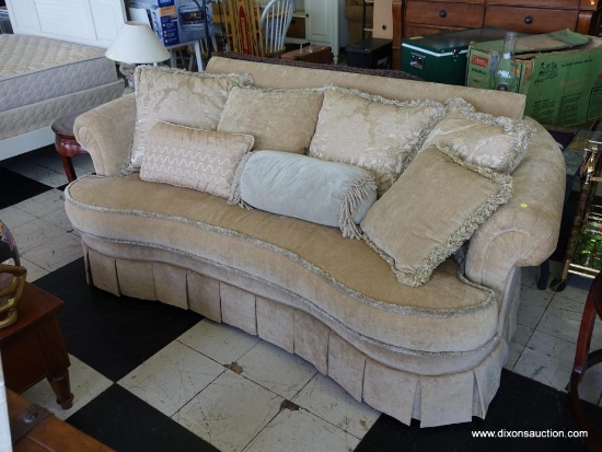 (R2) SOFA; MADE BY UNIVERSAL FURNITURE INTERNATIONAL OF HIGH POINT, NORTH CAROLINA. KIDNEY SHAPED