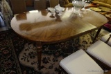 (R1) OVAL DINING TABLE; MADE BY AMERICAN FURNITURE COMPANY OF MARTINSVILLE, THIS REGIONAL FAVORITE