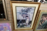 (W) FRAMED AND DOUBLE MATTED PRINT OF 2 YOUNG CHILDREN WHOM ARE SOON TO BE IN TROUBLE FOR HAVING