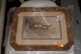 (R1) FRAMED AND DOUBLE MATTED PRINT BY MARGIE MORROW OF 3 BIRDS ON A BRANCH. RECTANGULAR FRAME WITH