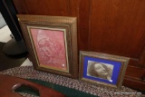(R1) LOT OF 3 FRAMED PRINTS; LARGE RED VICTORIAN FACE (18
