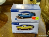 (R1) 2 DEPARTMENT 56 MODEL CARS: 1959 CADILLAC ELDORADO, 1959 IMPALA CONVERTIBLE. IN THE ORIGINAL