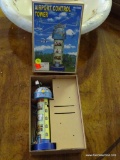 (R1) VINTAGE SCHYLLING METAL AIRPORT CONTROL TOWER TOY IN ORIGINAL BOX; STANDS 6
